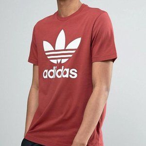 adidas Originals Trefoil Logo T-Shirt Maroon Red